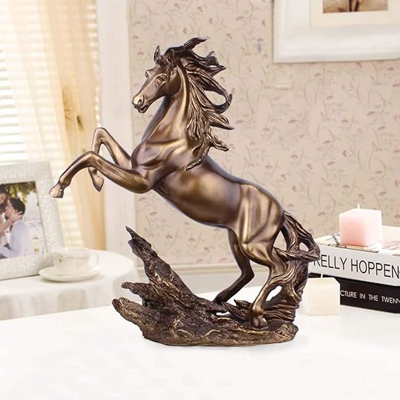 Elegant Resin Horse Statue - Home Glowz Exclusive