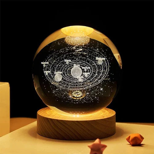 Full Solar System Crystal Ball Lamp