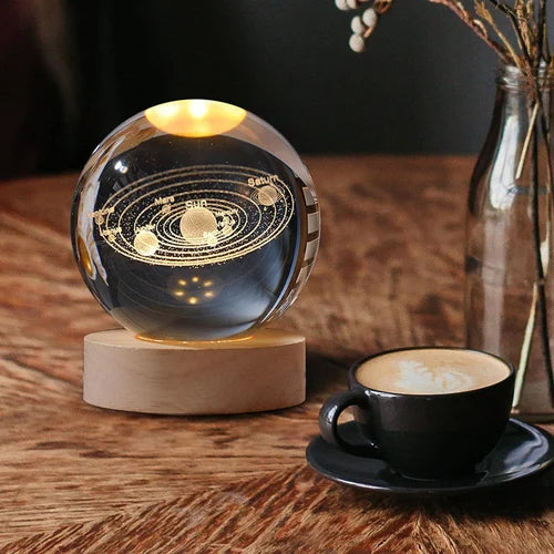 Full Solar System Crystal Ball Lamp