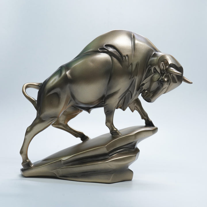 Copper Bison Statue - Modern Resin Art Decor 🐂