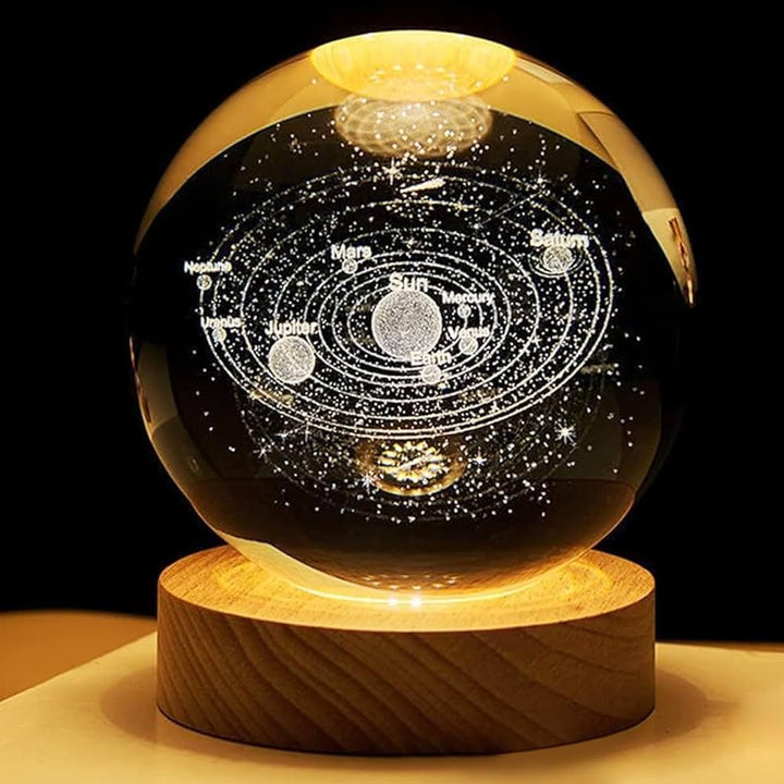 Full Solar System Crystal Ball Lamp