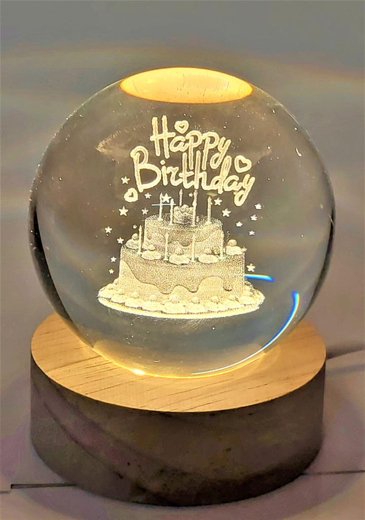 Birthday Celebration 3D Crystal Lamp